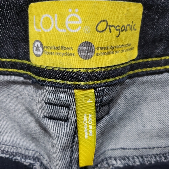 Lolé Organic Recycled Fibre Flared Leg Stretch Denim Yellow Threading S-12 NWOT - Picture 7 of 10